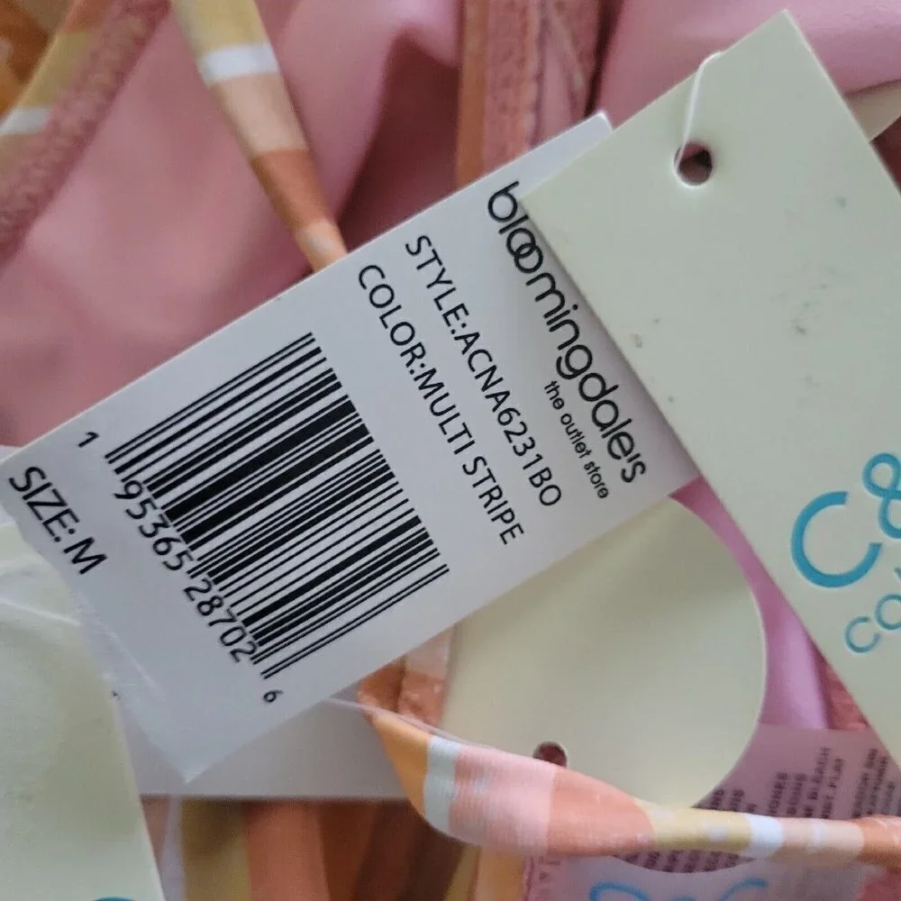 C&C California Juniors Striped Side-Tie String Bikini Bottom. Size Medium. NWT.